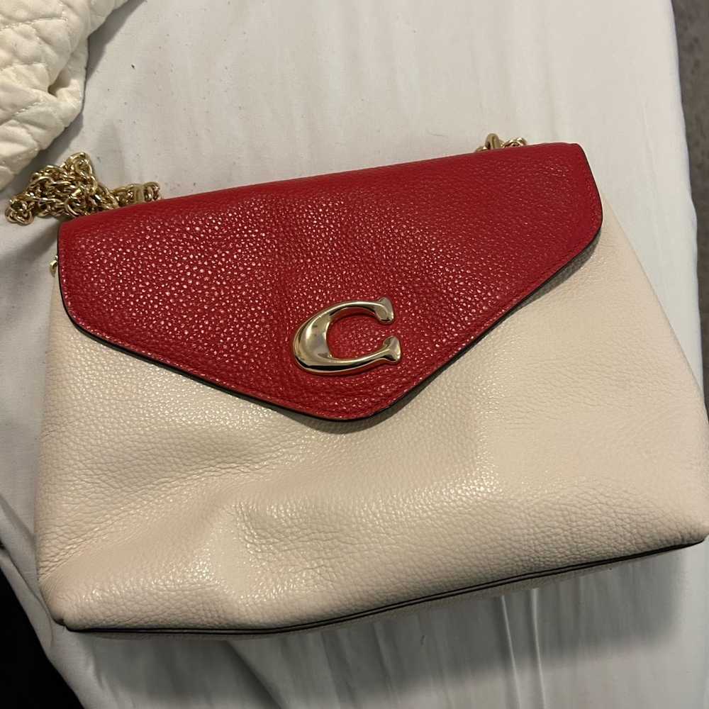 Coach Red and Cream Crossbody Bag